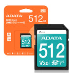 ADATA Premier Pro SDXC UHS-I Class 10 U3 V3 - High Transfer Speeds - Versatile Compatibility - Durable Construction