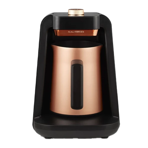 Arzum Okka Rich Pro Coffee Machine OK0026C - 4 min Slow Brewing Technology - Sound & LED Light Alerts - Smart Overflow Prevention System - Black & Copper