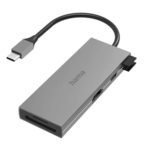 Hama USB-C Hub, Multiport 6 Ports  200110 2 x USB-A, USB-C, HDMI™, SD, microSD - Grey