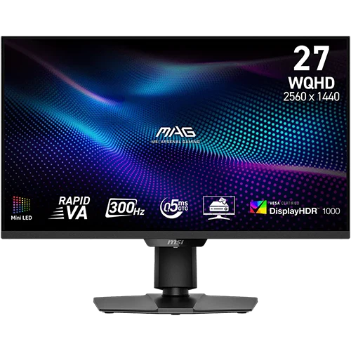 MSI MAG 274QPF-X30MV Mini-LED Gaming Monitor - 27 Inch - WQHD - Rapid VA - 300Hz 0.5ms - AI Navigator - Black