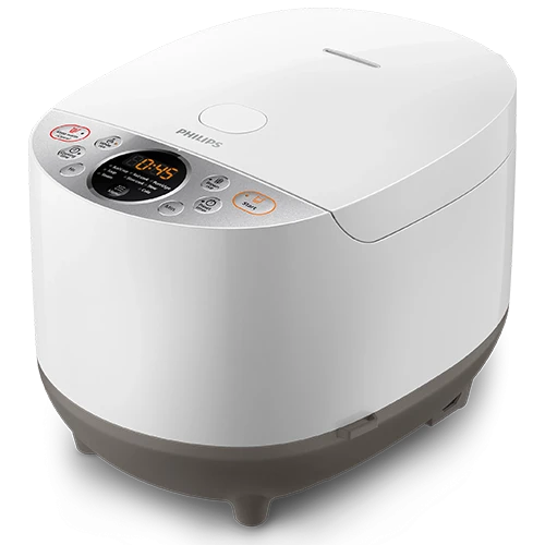 Philips Digital Rice Cooker 3000 Series HD4515/55 - 5-Layer Inner Pot - 10 Cooking Menus - Smart 3D Heating - White