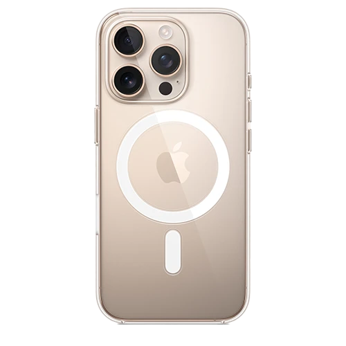 Apple iPhone 16 Pro Clear Case MA7E4ZM/A - MagSafe Compatible - Optically Clear Polycarbonate and Flexible Materials - Scratch-Resistant Coating - Clear