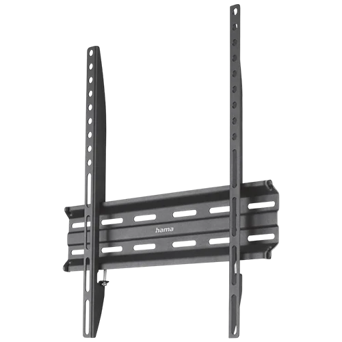 Hama Fix TV Wall Bracket 118104 - Ultra-Flat Design - High Load Capacity - 1 Star - Wide Compatibility Up to 65 Inch - Black