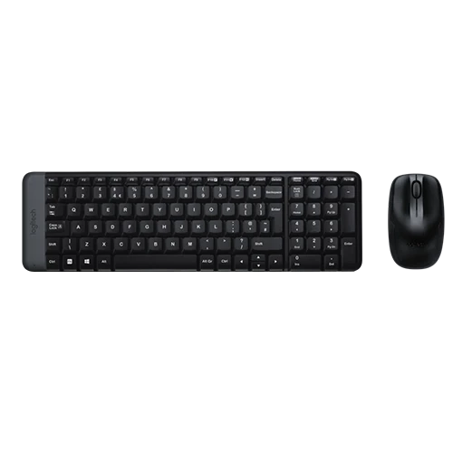 Logitech MK220 Wireless Keyboard & Mouse Combo - 75% - Membrane - 2.4GHz Wireless - Spill-Resistant - Black