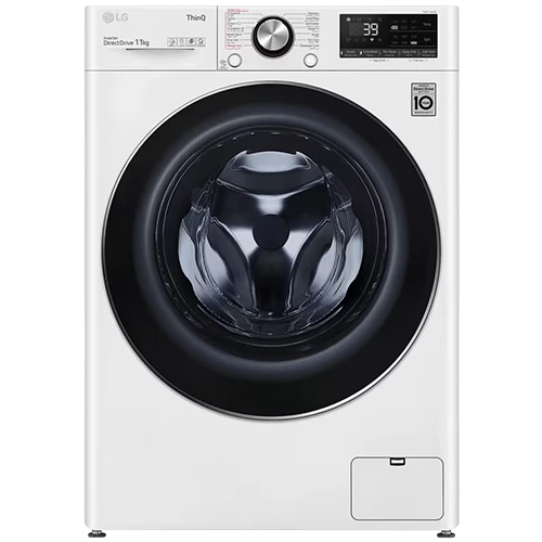 LG Front Load Washing Machine WR9011BWG - 11 Kg Capacity - 1400 rpm Spin Speed - AI DD and Steam+ Technology - Low Ampere Cycle - White