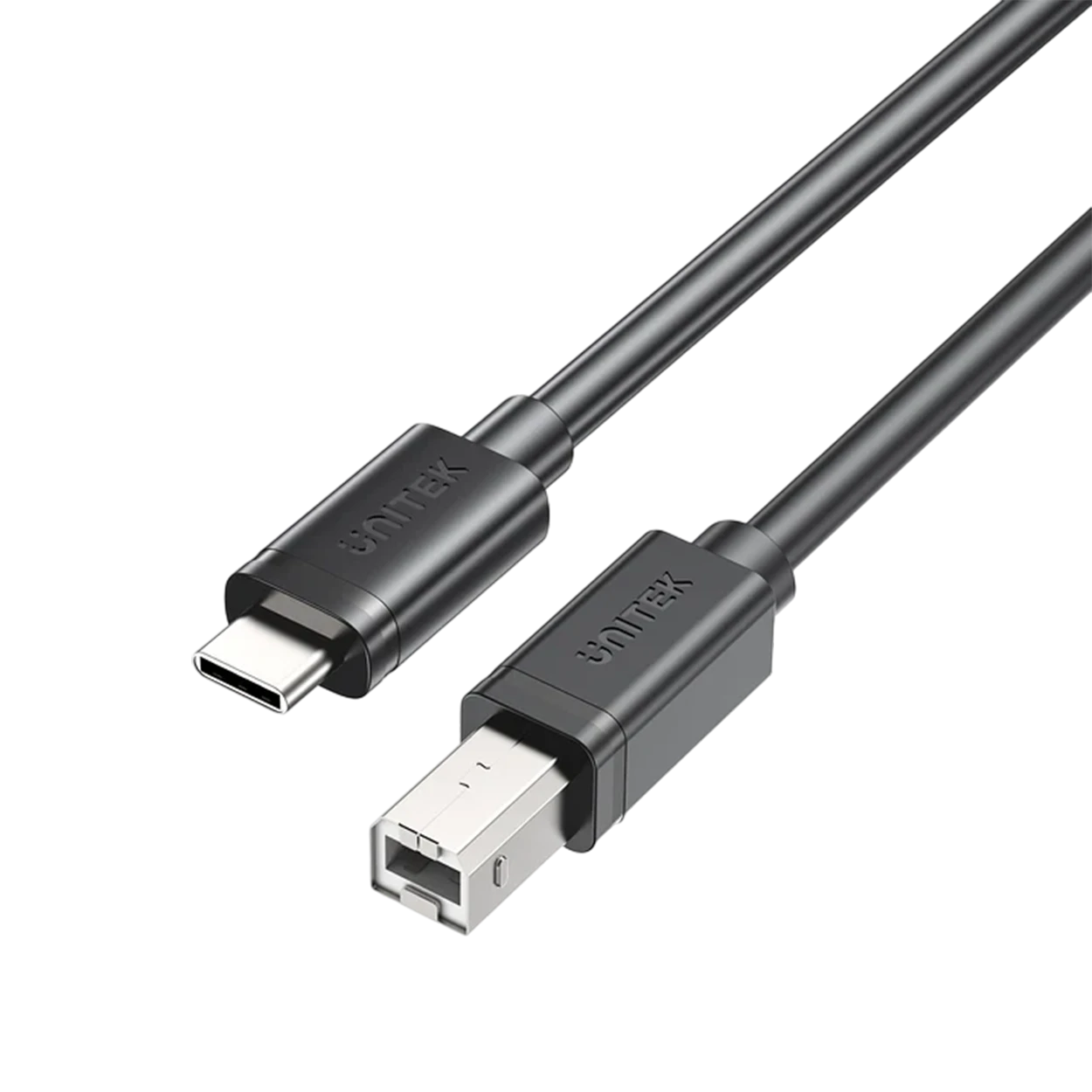 Unitek USB-C to USB-B Data and Charging Cable C14140ABK-1M - Wide USB-B Compatibility - 1 Meter Length - 480 Mbps High-Speed Data Transfer - Audio & MIDI Equipment Support - Enhanced EMI Protection - Black