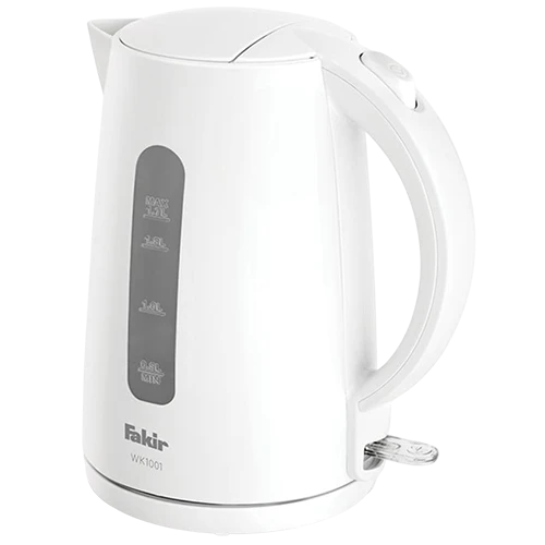 Fakir Kettle WK1001 - 1.7L Capacity - 2200W Rapid Boiling - Concealed Heating Element - Removable Anti-Scale Filter - White