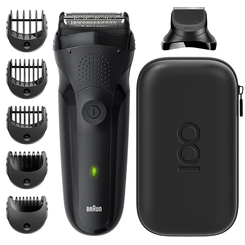 Braun 3-in-1 Shaver Series 3 Shave & Style MBS3 - Shaves, Trims, and Edges with 3 Flexible Blades and 5 Beard Combs - Black