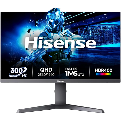 Hisense Gaming Monitor 27G6Q - 27 Inch - 2K QHD 300Hz Hyper-Smooth Display - Fast IPS 1ms Panel - Customized Game Modes - Black