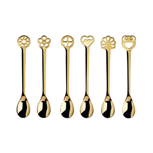 Bugatti Cutleries 6 Pieces Moka Spoon Lucky Charm IGD-050A08/6 - Gold