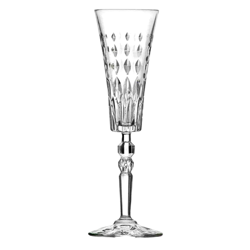RCR Crystal Marilyn Flute Goblet - Set of 6 Pieces - 170 ml Capacity - Transparent