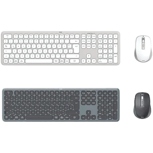 Hama WKM-550 Multi-Device Keyboard and Mouse Set - 100% Full Size - Scissor - Wireless Connectivity - QWERTY Gulf Layout