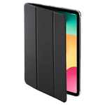 Hama Fold Clear Tablet Case - iPad Folio - Pen Compartment & Automatic Power Control - Lightweight Polyurethane with Transparent Back - Black