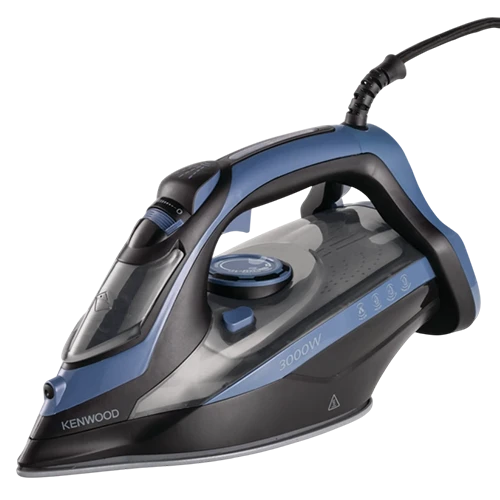 Kenwood Steam Iron STP90.000BB - 3000W Power - 50g/min Continuous Steam - 200g Steam Shot - Auto Shut-Off - Ceramic Soleplate - Black/Blue
