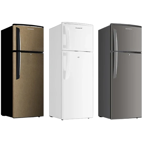 Shownic Top Mount Refrigerator RF-DFT2701 - 7.7 ft. Capacity - Tropical Compressor - Direct Cooling System - External Condenser Grid - Secure Door Lock - LED Interior Lighting