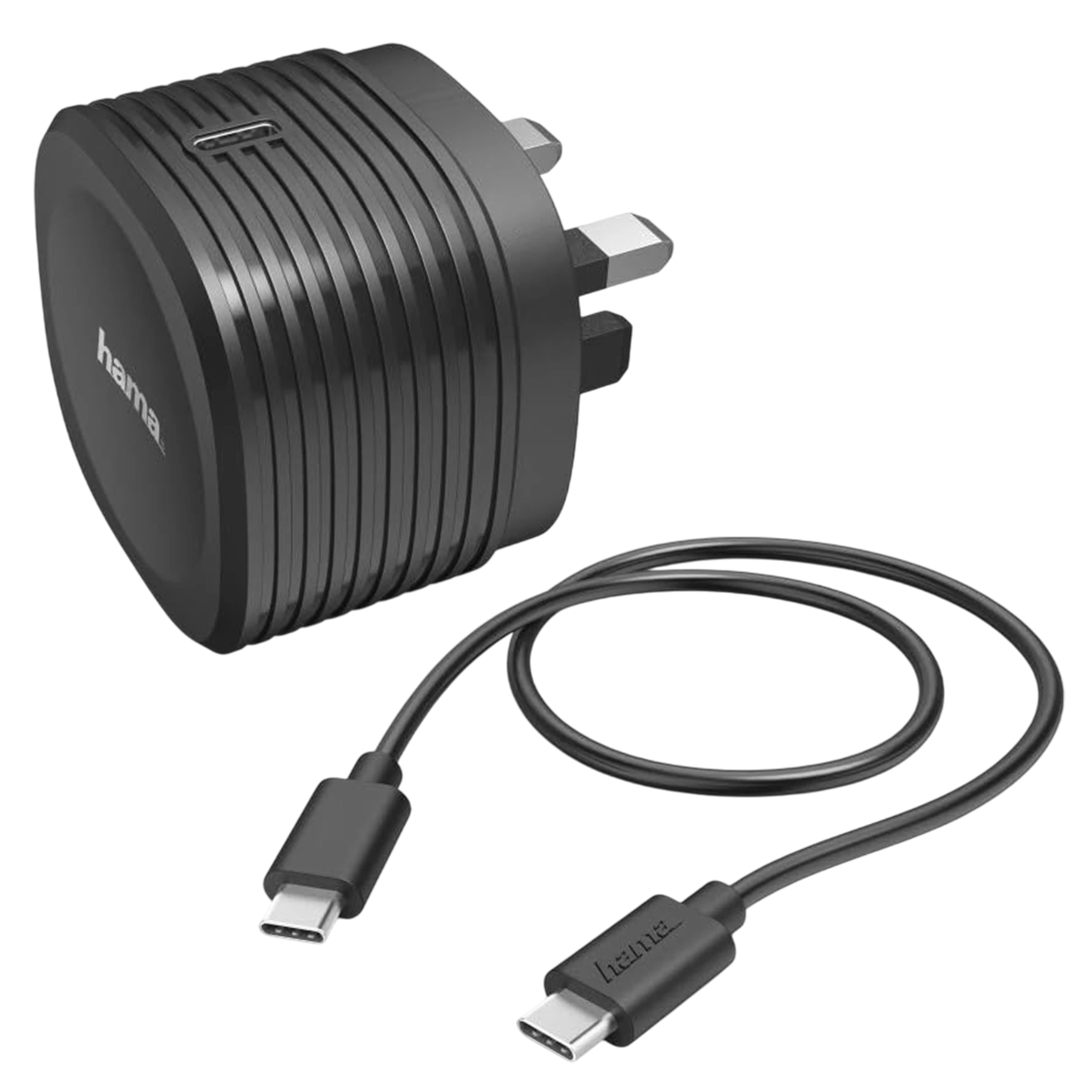 Hama Charging Kit 73210584 - 20W - USB-C PD/QC - 1m USB-C Cable - Smart Device Detection -UK Plug Design - Black