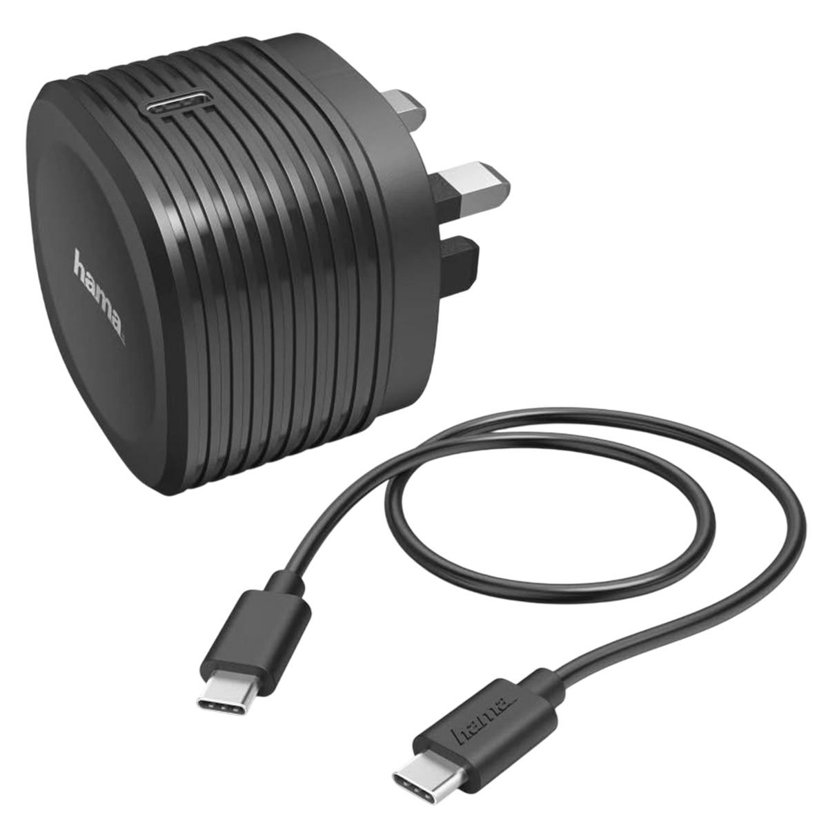 Hama Charging Kit 73210584 - 20W - USB-C PD/QC - 1m USB-C Cable - Smart Device Detection -UK Plug Design - Black