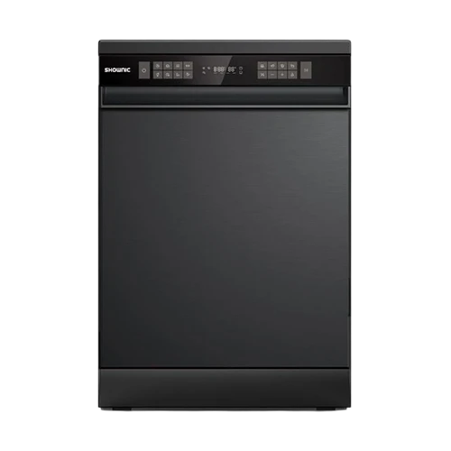 Shownic Dishwasher DWFS1460PY - 14 Place Setting Capacity - 9 Preset Wash Programs - Triple Water Sprayer System - Black