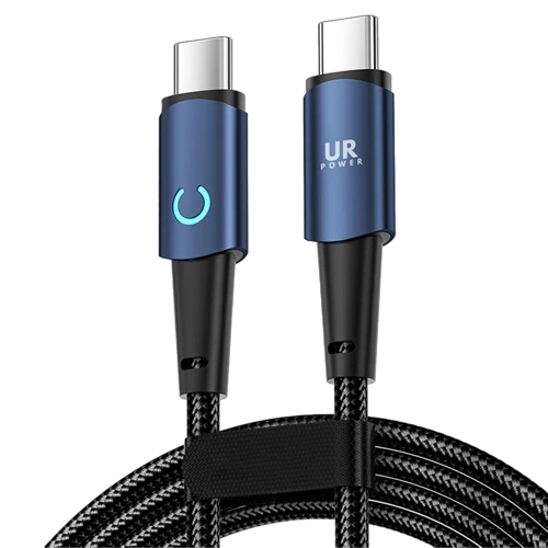 UR Power USB-C To C Moon Led Cable U60WMCRP - 1.2 Meter Length - Delivers Power Up to 60W - High-Speed Data Transfer Up to 480 Mbps - Durable Build - Blue