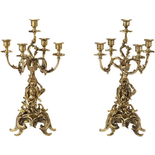 Virtus Antique Pair of Candelabras Unamuno Silva 54049 - Bronze