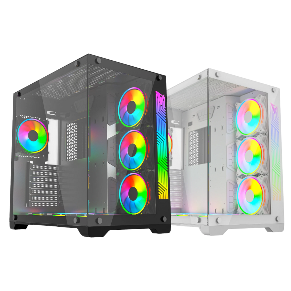 Games Master MZ800 Modern Performance ATX Mid-Tower PC Gaming Case - ARGB Lighting - Up to 6 Fans