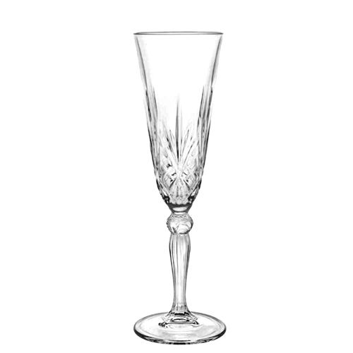 RCR Melodia Champagne Flute Glass - 160 ml Capacity - Transparent