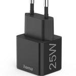 Hama Fast Charger USB-C - PD/Qualcomm - Mini-Charger -25 W - Smart Device Detection - Built‑In Safety System - Multi-Voltage Support