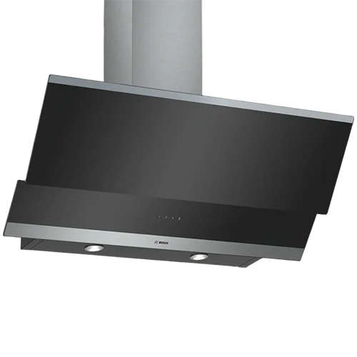 Bosch Wall-Mounted Inclined Cooker Hood DWK095G60T - Size 90cm - Extraction 629 m³/h - Touch Control - 3 Speed Levels - Black / Inox