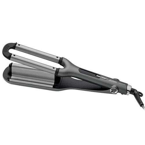 Arzum AR5079 Trendcare Wag Curler - 16 mm Triple Barrel - Adjustable Heat Settings - Ceramic Coated Plates - 45-Second Fast Heat-Up - Grey