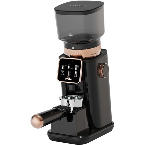 Arzum Okka Master Grind OK0044 Coffee Grinder - 60 Grinding Levels - 200 W High-Performance Motor- Vacuum Lid Storage - Black / Copper