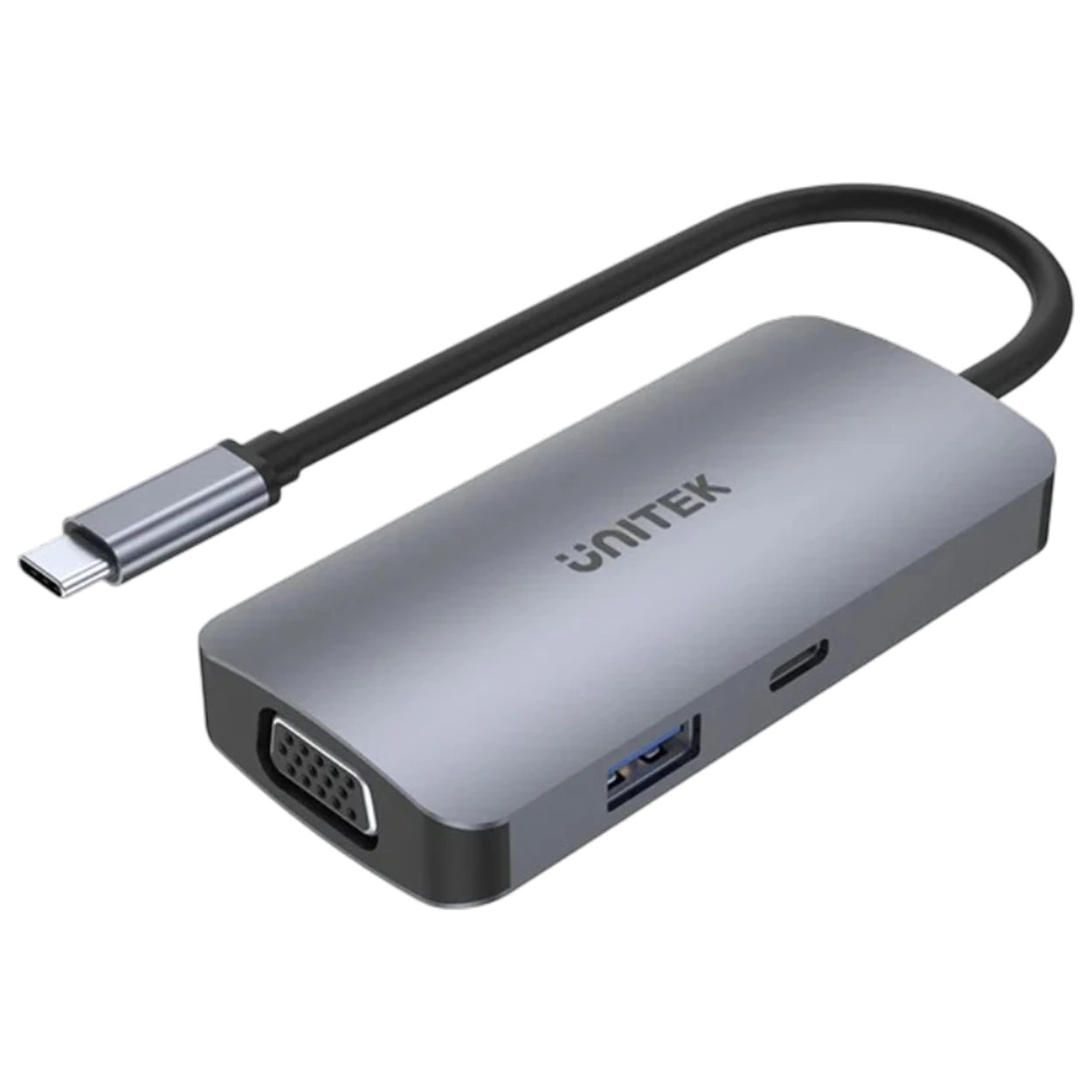 Unitek uHUB P5 Trio 5-in-1 D1051A - Triple Display Support With MST - 4K HDMI Output - Full HD VGA Output - 5Gbps Data Transfer - 100W USB-C Power Delivery - Space Grey