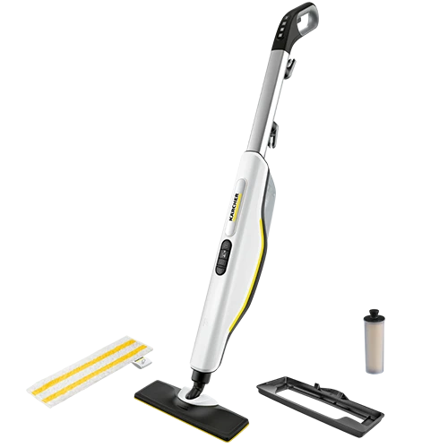 Karcher SC 3 Upright Steam Cleaner - 1600 W Performance - 30s Fast Heat-Up - 3-Level Steam Control - Integrated Descaling Cartridge - EasyFix Floor Nozzle - White