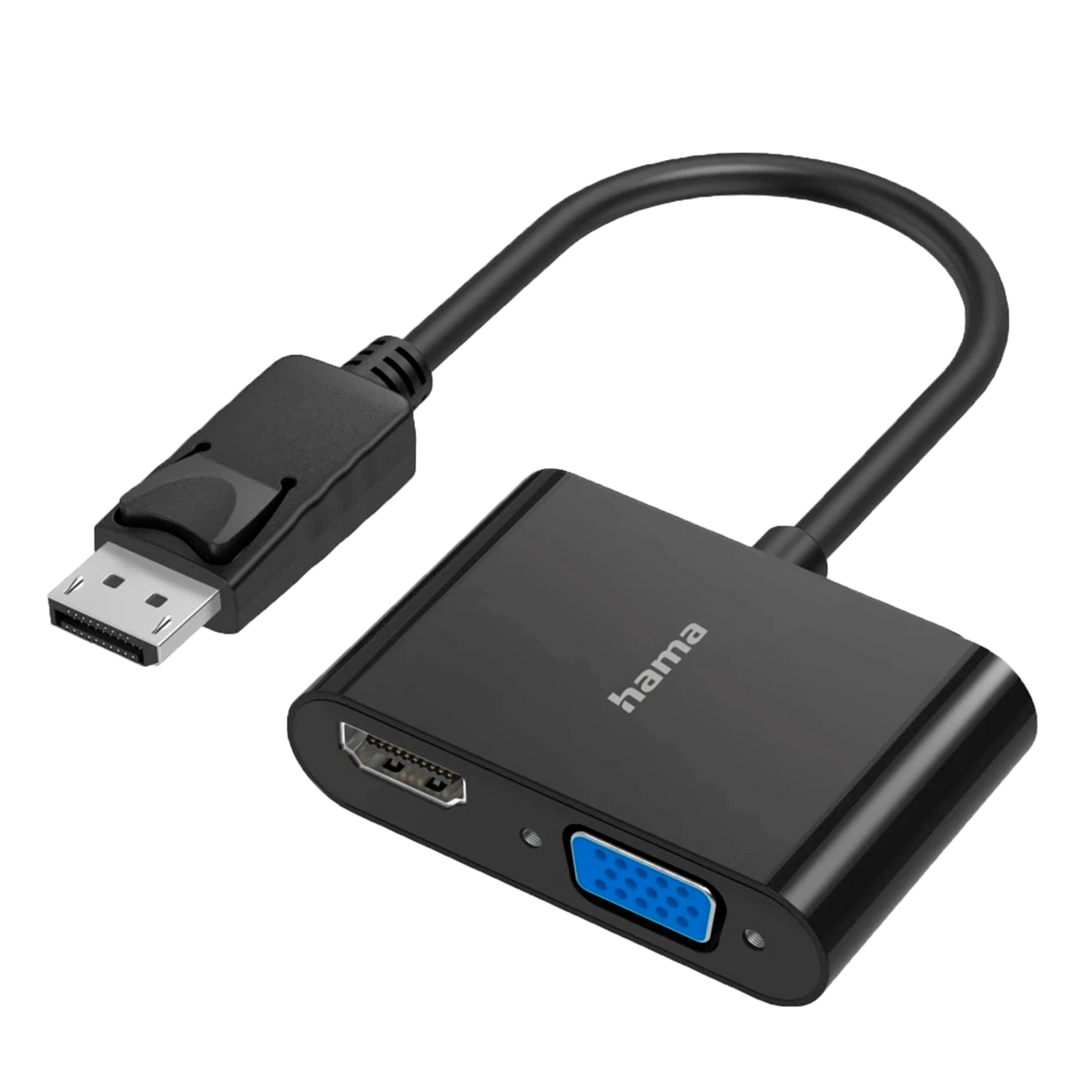 Hama Video Adapter 200334 2 in 1 DisplayPort Plug - VGA & HDMI Socket Ultra-HD 4K - Black