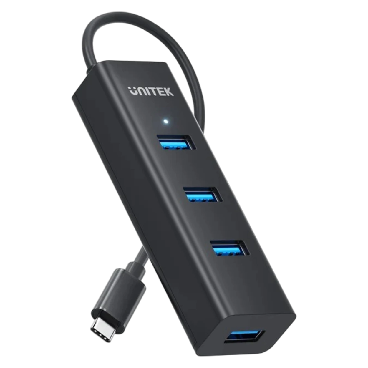 Unitek 4 Port USB-C Hub H1336B - Data Transfer Speed Up To 5Gbps - 4 USB-A Ports - Plug And Play - Compact And Portable Design - Stable Performance - Black