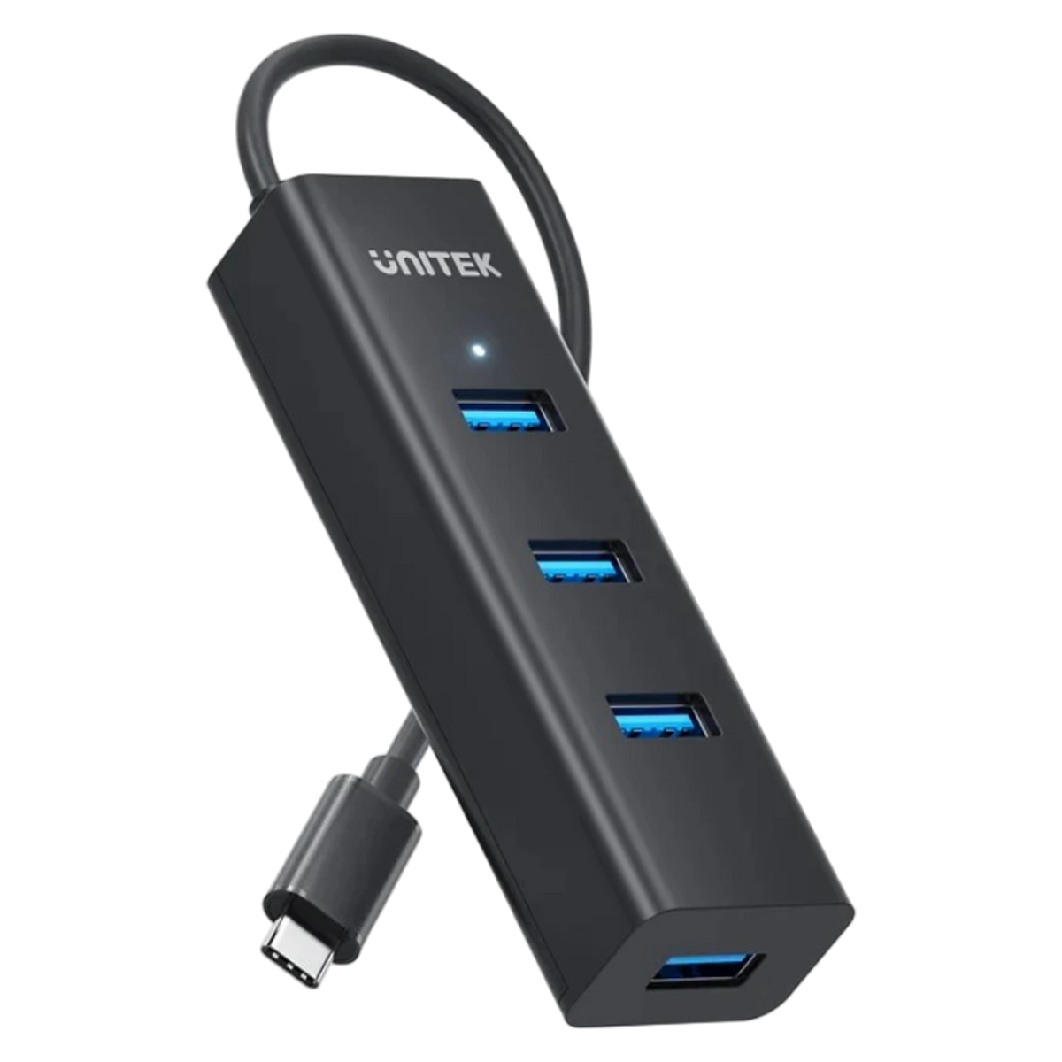 Unitek 4 Port USB-C Hub H1336B - Data Transfer Speed Up To 5Gbps - 4 USB-A Ports - Plug And Play - Compact And Portable Design - Stable Performance - Black