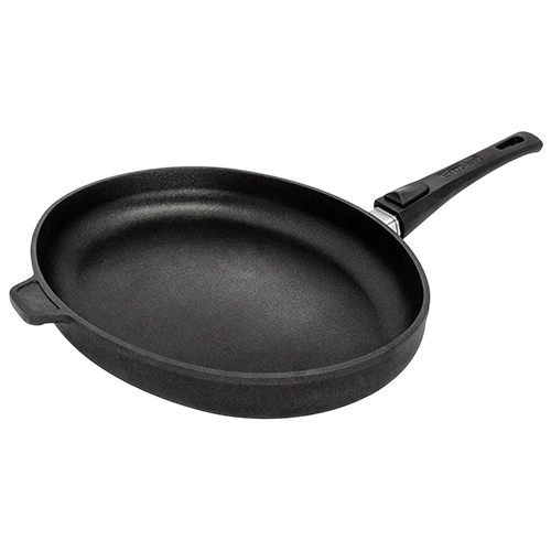 Eurolux Premium Fish Pan 38 x 28 cm Model EU138-AB-3 5 cm High With Detachable Handle - Black