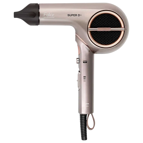 Fakir Super D+ Hair Dryer - BLDC Motor Technology - 4-Speed Settings - Integrated Ionization - Turbo Mode & Diffuser - Grey