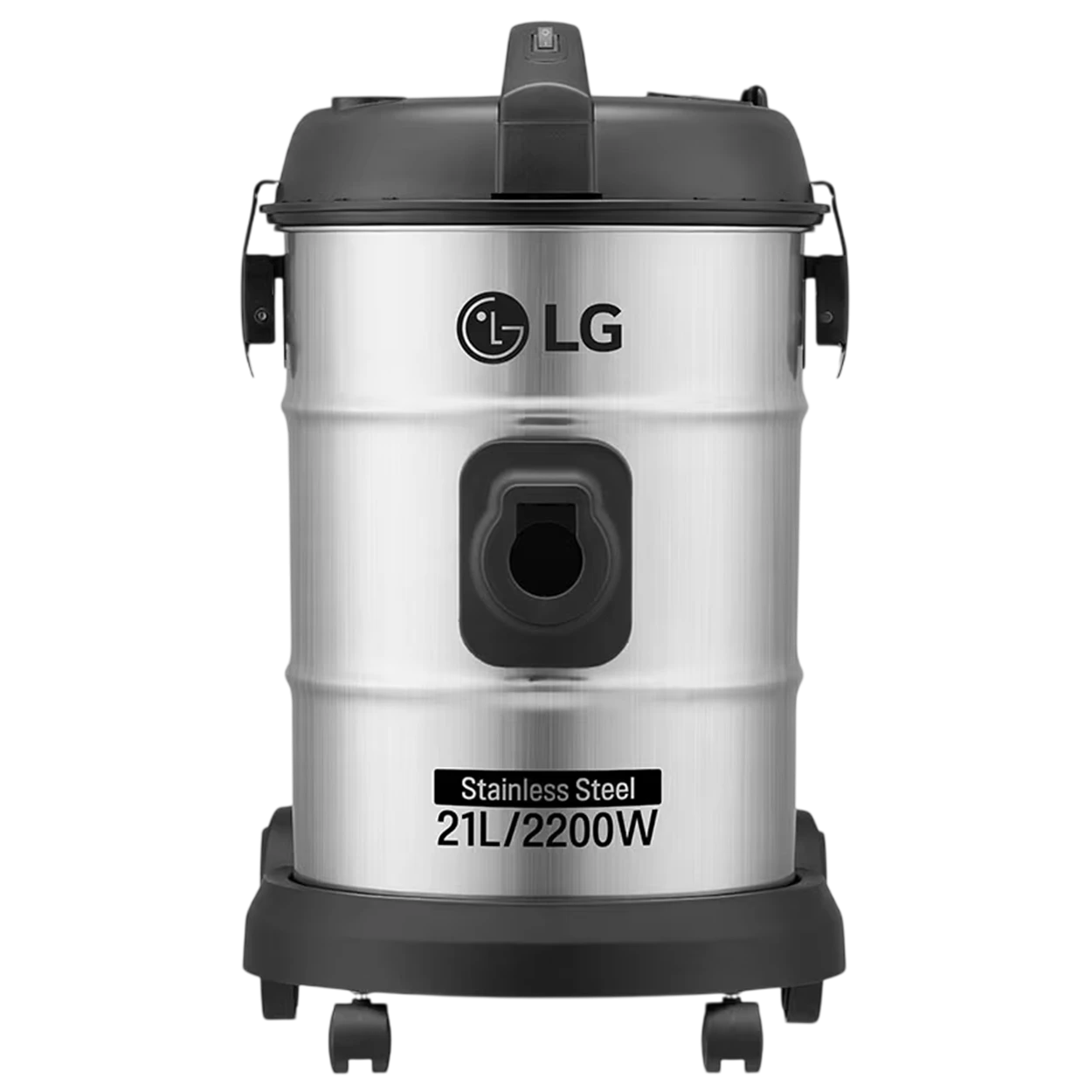 LG Drum Vacuum Cleaner VP8622NNT - 2200W Maximum Power Consumption - Large 21 Liter Dust Bin Capacity - 9 Meter Power Cord - Steel Telescopic Pipe - Multi-Surface Cleaning Nozzles - Silver