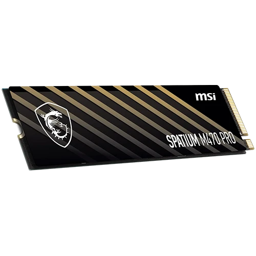 MSI Spatium Pro 2TB SSD PCIe 4.0 M.2 NVMe Read 6000 MB/s Write 5000MB/s M470 - Black