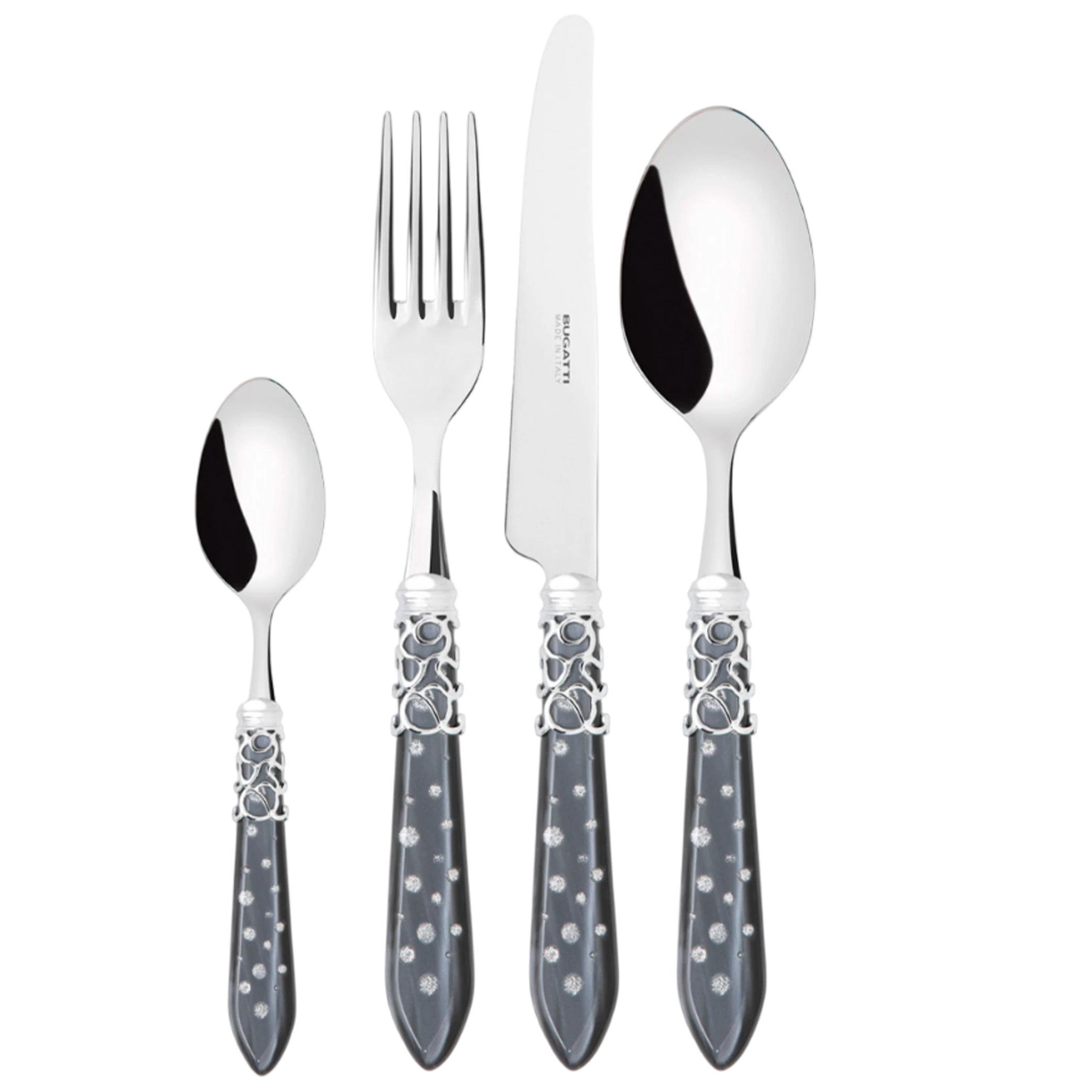 Bugatti Cutleries Melodia Galleria MLCNM-0GAW50 - Set of 24 Piece - 18/10 Stainless Steel - Wenge Black
