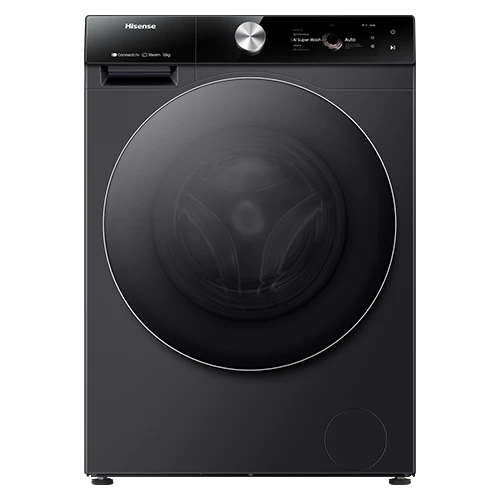 Hisense Front Load Washing Machine WF7S1247BB - 12 Kg and 1400 RPM Spin Speed - Inverter Motor - 20 Smart Programs - Child Lock - Black