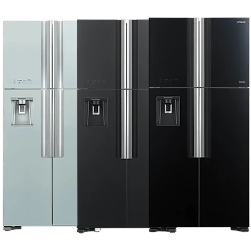 Hitachi Four Door French Door Refrigerator R-W760PUQ7 - 20 ft With Inverter and Dual Fan Cooling - Nano Titanium Filter
