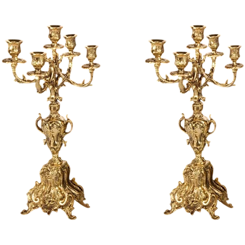 Virtus Antique Pair of Candelabras Delives Concha 54051 - Bronze