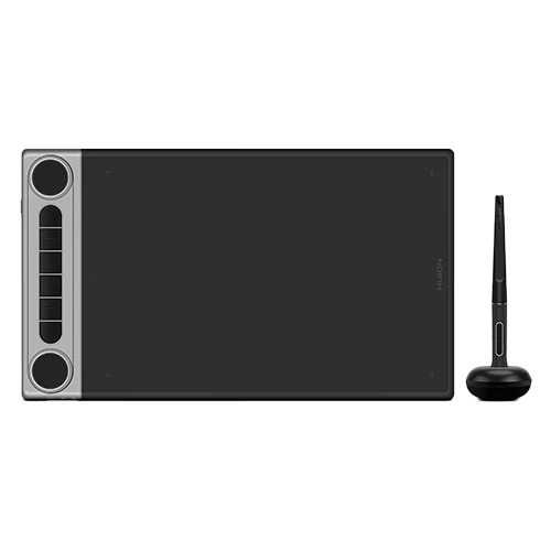Huion Graphic Tablet Q630M - Dual Dials + 6 Shortcut Keys - Ultra-Thin Design - Battery-Free Stylus - Black