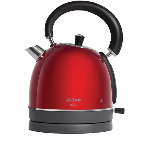Arzum AR3048R Estilo Kettle - 2200W High Power - 1.8L Large Capacity - Vintage Design - Washable Filter - Red