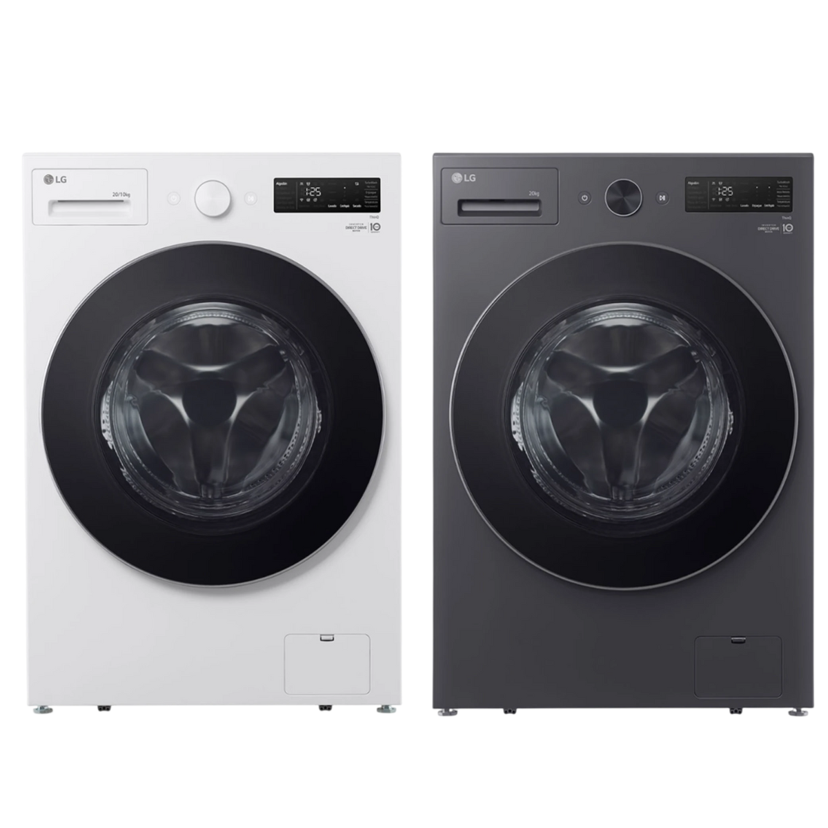 LG Front Load Washing Machine WDN2010RP Washer & Dryer Combo 20/10kg - Direct Drive Motor - Smart Diagnosis - With AI DD - 1400 PRM
