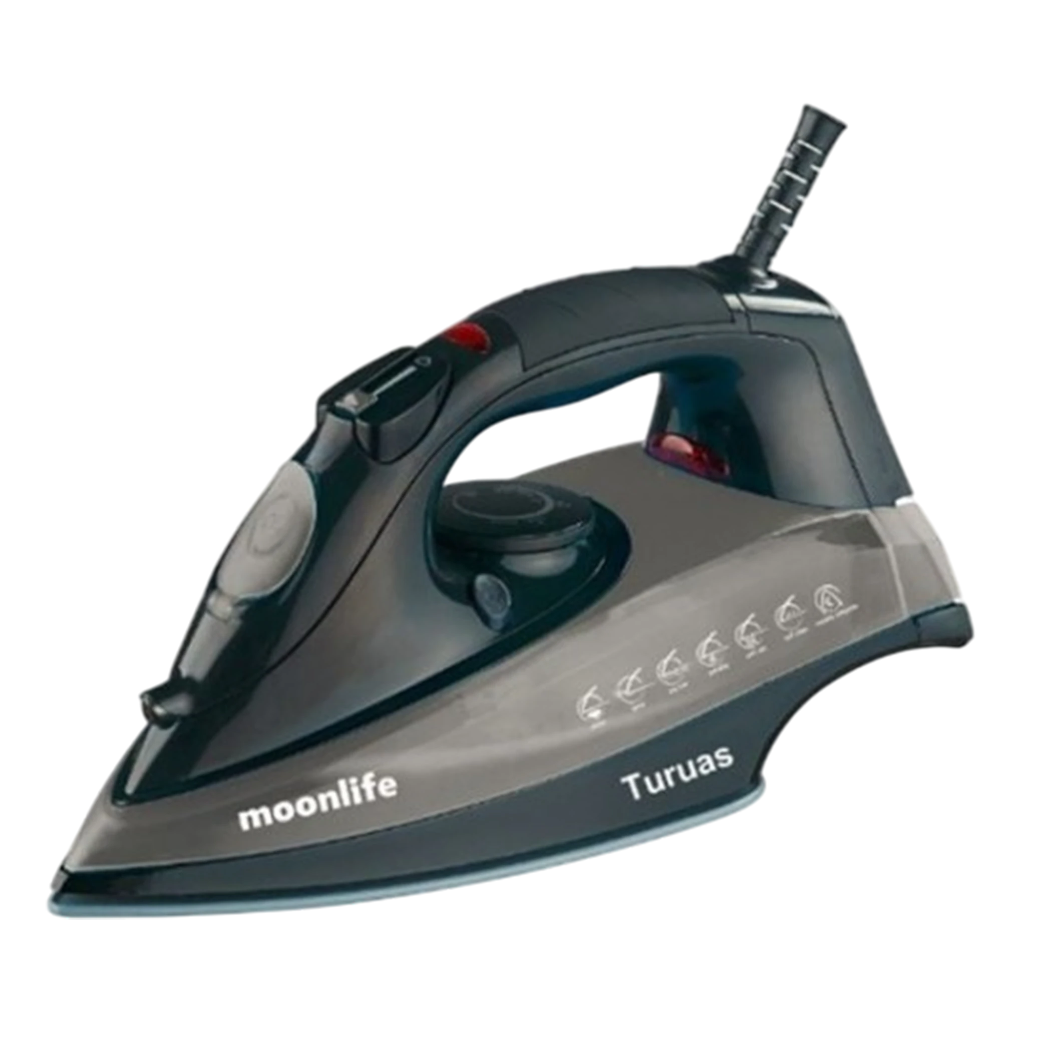 Moonlife Turuas Ceramic Steam Iron MF901 - 2200W Power - Ceramic Soleplate - Steam Shot & Vertical Steam - Anti-Calc & Anti-Drip - Black