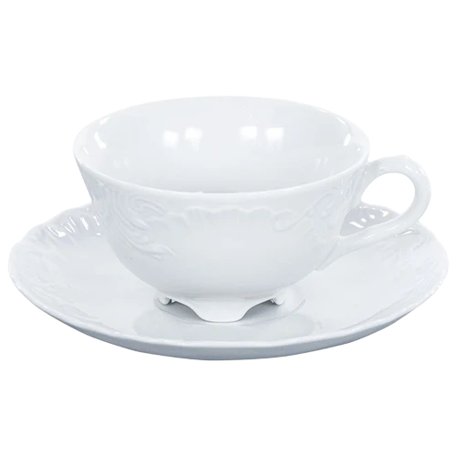 Polskie Fabryki Porcelany Model Rococo 501203 a Tea Set for 6 People with 12 Pieces - 022 Class 0002 Backstamp - White