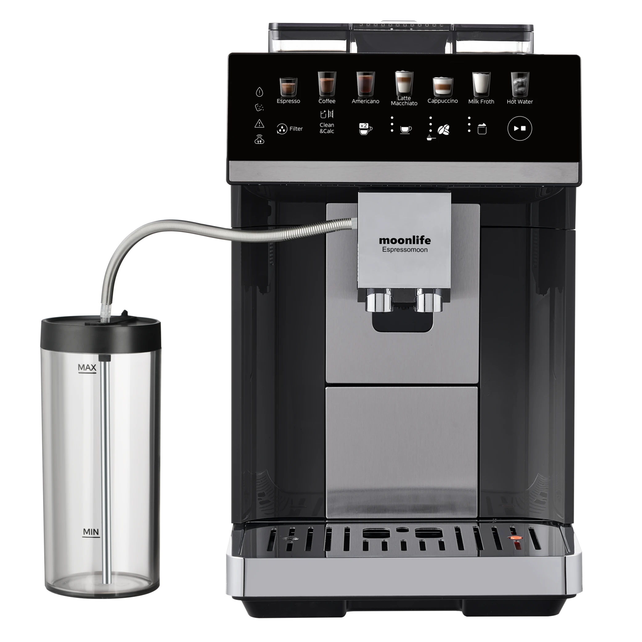 Moonlife Espressomoon MF218 Full Automatic Coffee Machine - 2 Cups Function - Automatic Milk System - One-Touch Operation