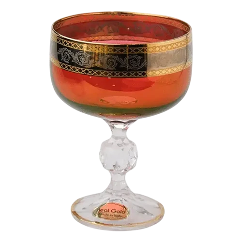 Art Décor Glass Model A4411 - Set of 6 Pieces - Coppa Chic Glasses - 02 O/A Ruby Design - Red